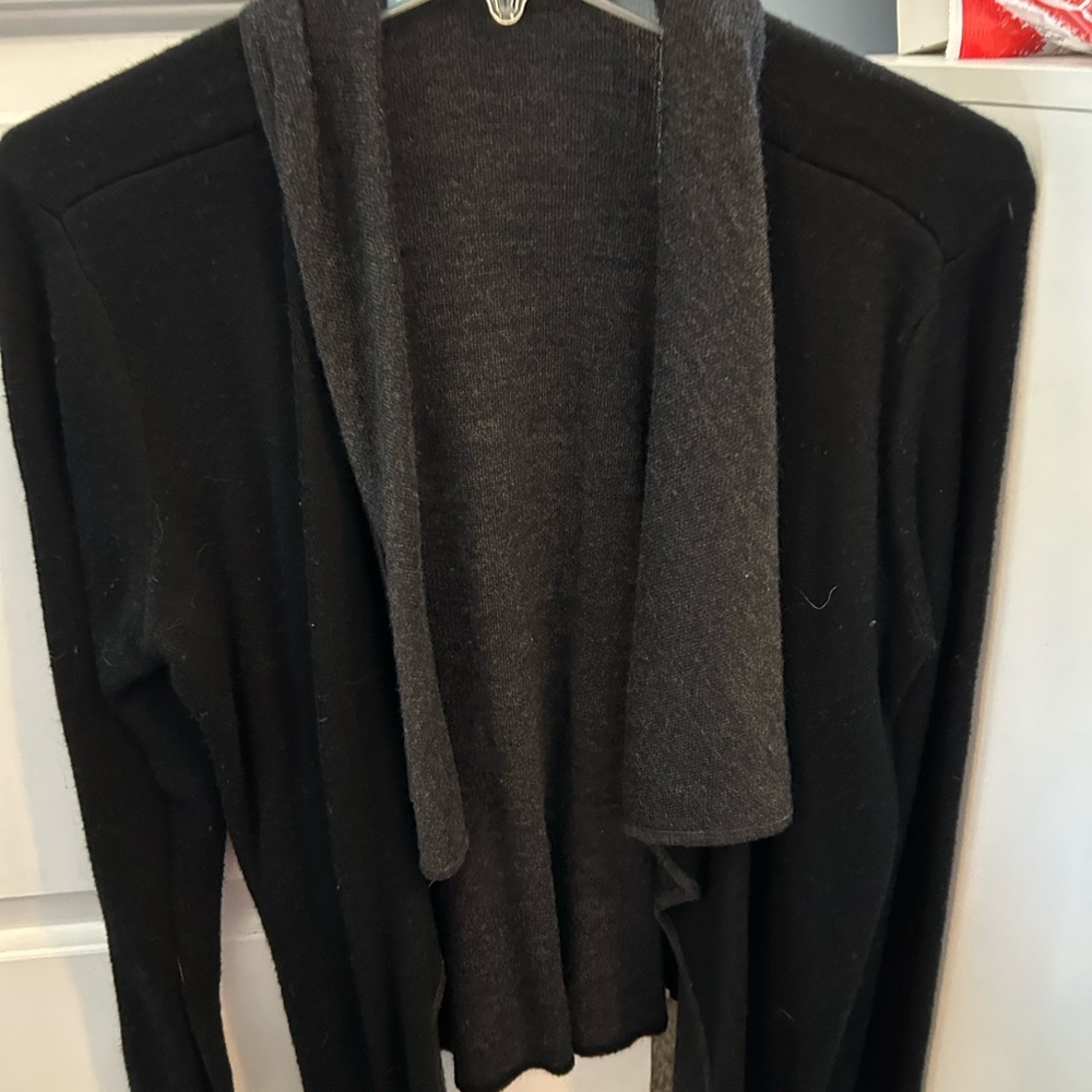 Calvin Klein Charcoal and Black Open Cardigan